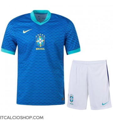 Brasile Seconda Maglia Bambino Copa America 2024 Manica Corta (+ Pantaloni corti)